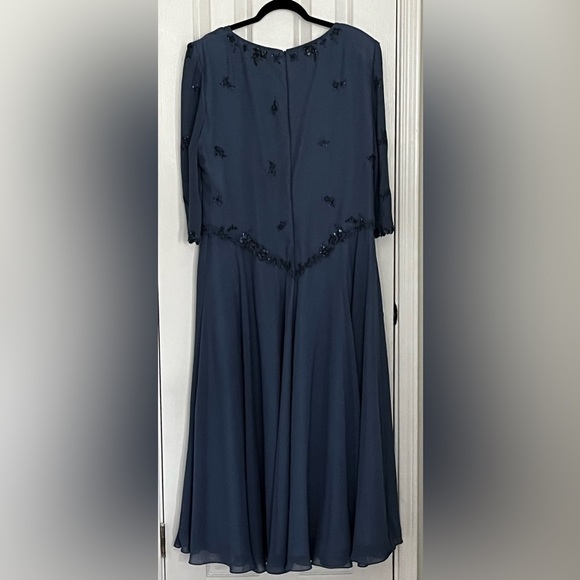 Vintage Scala Blue Embellished Maxi Dress - Picture 6 of 11